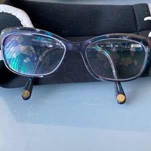 🩵 Dolce & Gabbana Eyeglasses DG Dark Blue Marble Cat Eye Plastic Frame 🩵